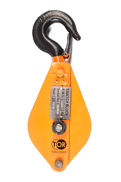 Блок монтажный однорольный с крюком TOR 3,2 т с откидной щекой (T)* Блок монтажный однорольный с крюком TOR 3,2 т с откидной щекой (T)*