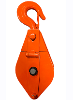 Блок монтажный однорольный с крюком TOR 2 т с откидной щекой Блок монтажный однорольный с крюком TOR 2 т с откидной щекой