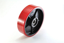 Колесо полиуретан 380X114 мм с подшипником для тележек гидравлических HW Колесо полиуретан 380X114 мм с подшипником для тележек гидравлических HW